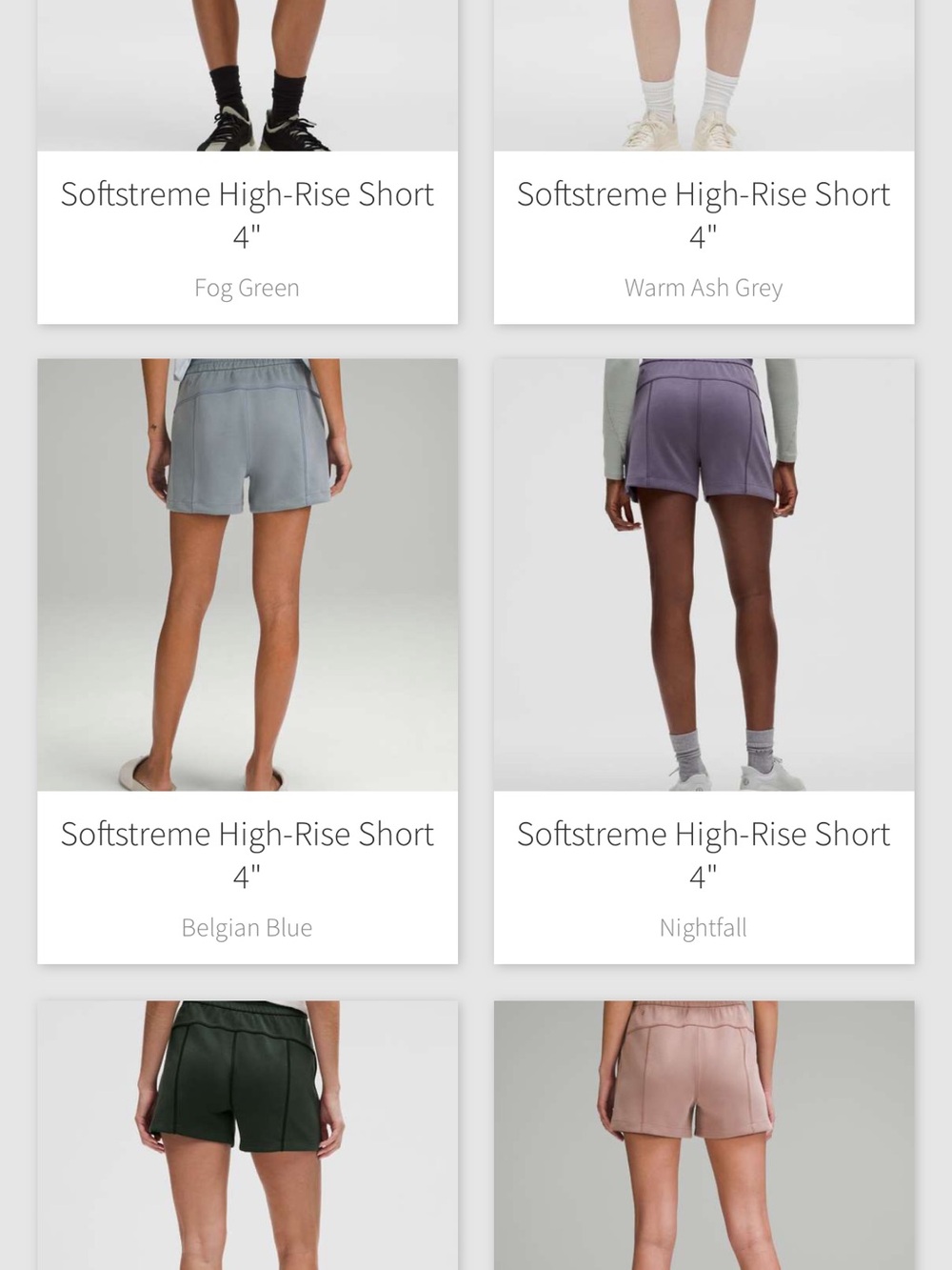 lululemon Softstreme High-Rise Short 4" - green